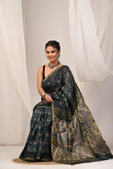 Pure Chanderi Silk Saree | Hand Block Printed Beauty