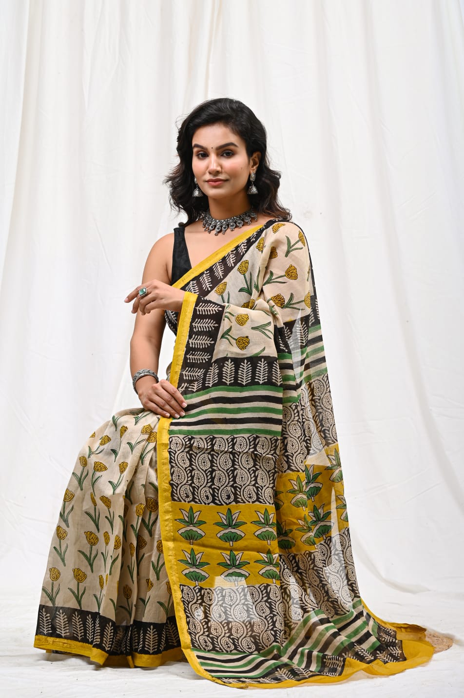 Premium Natural Dye Chanderi Silk Saree