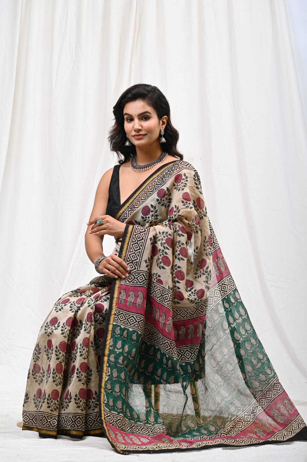 Luxury Chanderi Silk Saree with Blouse