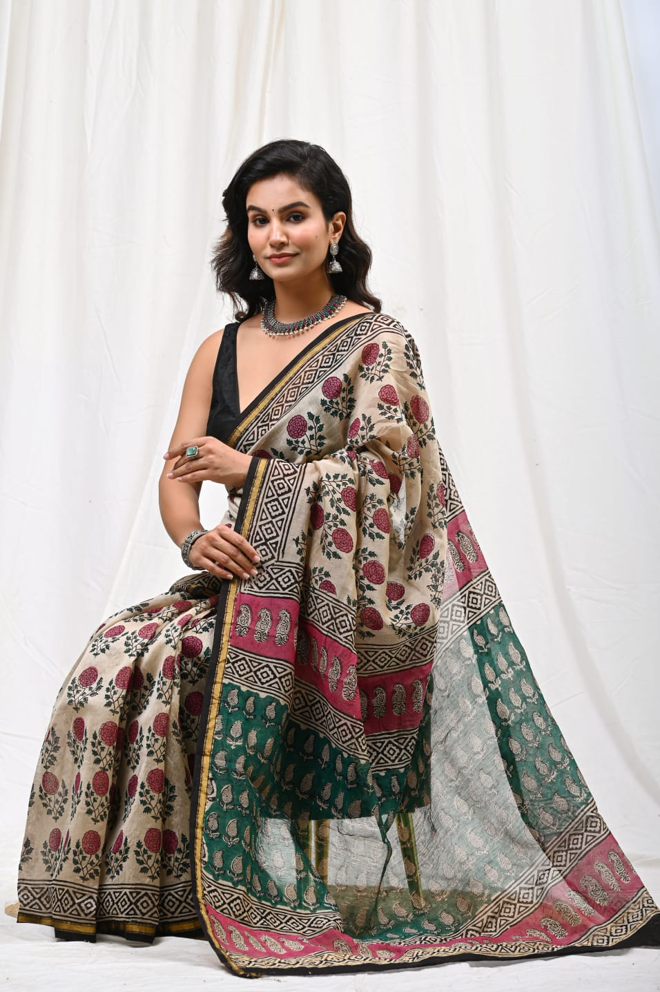 Luxury Chanderi Silk Saree with Blouse