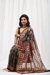 Royal Bagru Print Chanderi Silk Saree