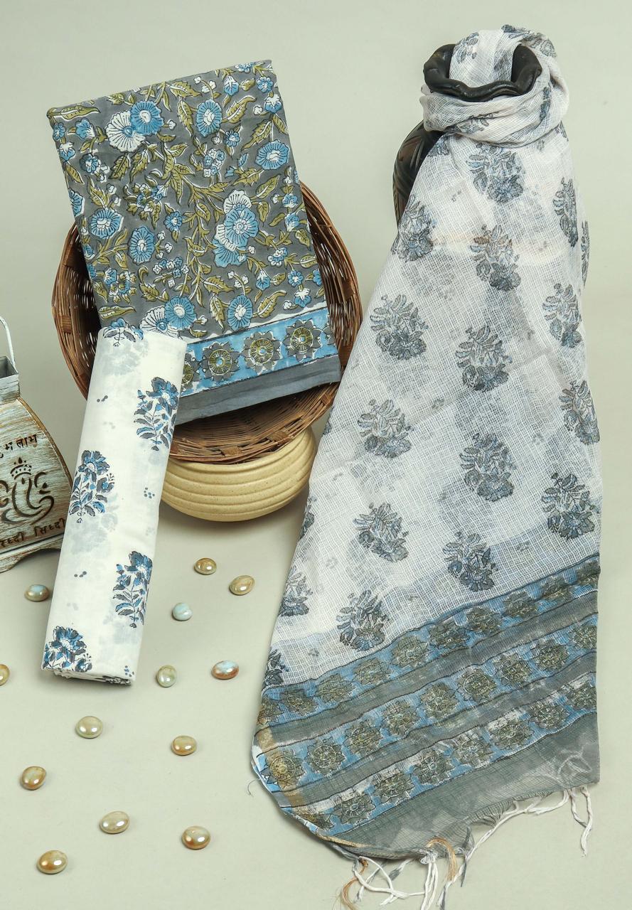 Cotton Suit With Kota Dupatta – Beautiful Handcrafted Suit Set