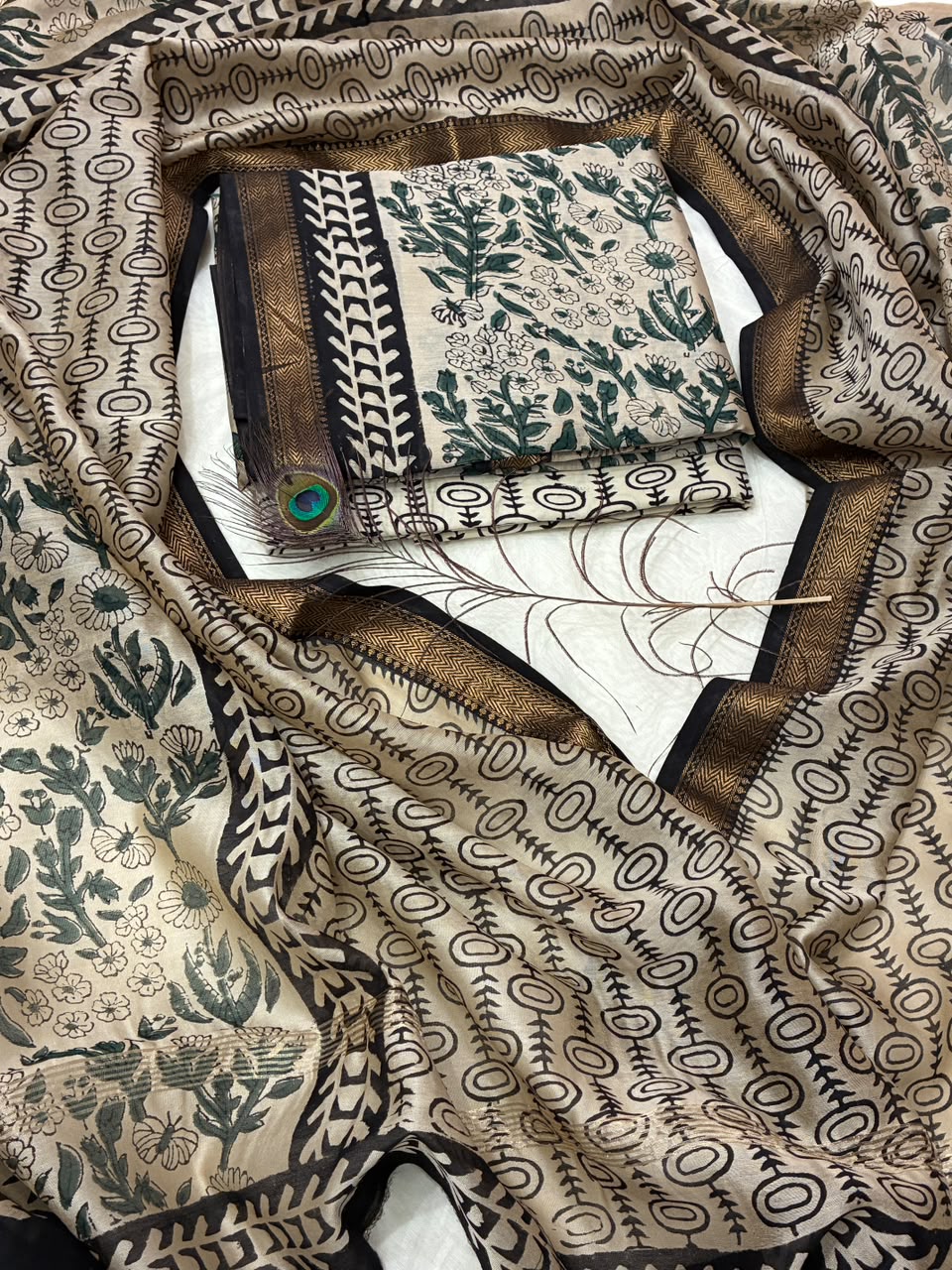 Women's Maheshwari Suit | Designer Silk Cotton Suit Set