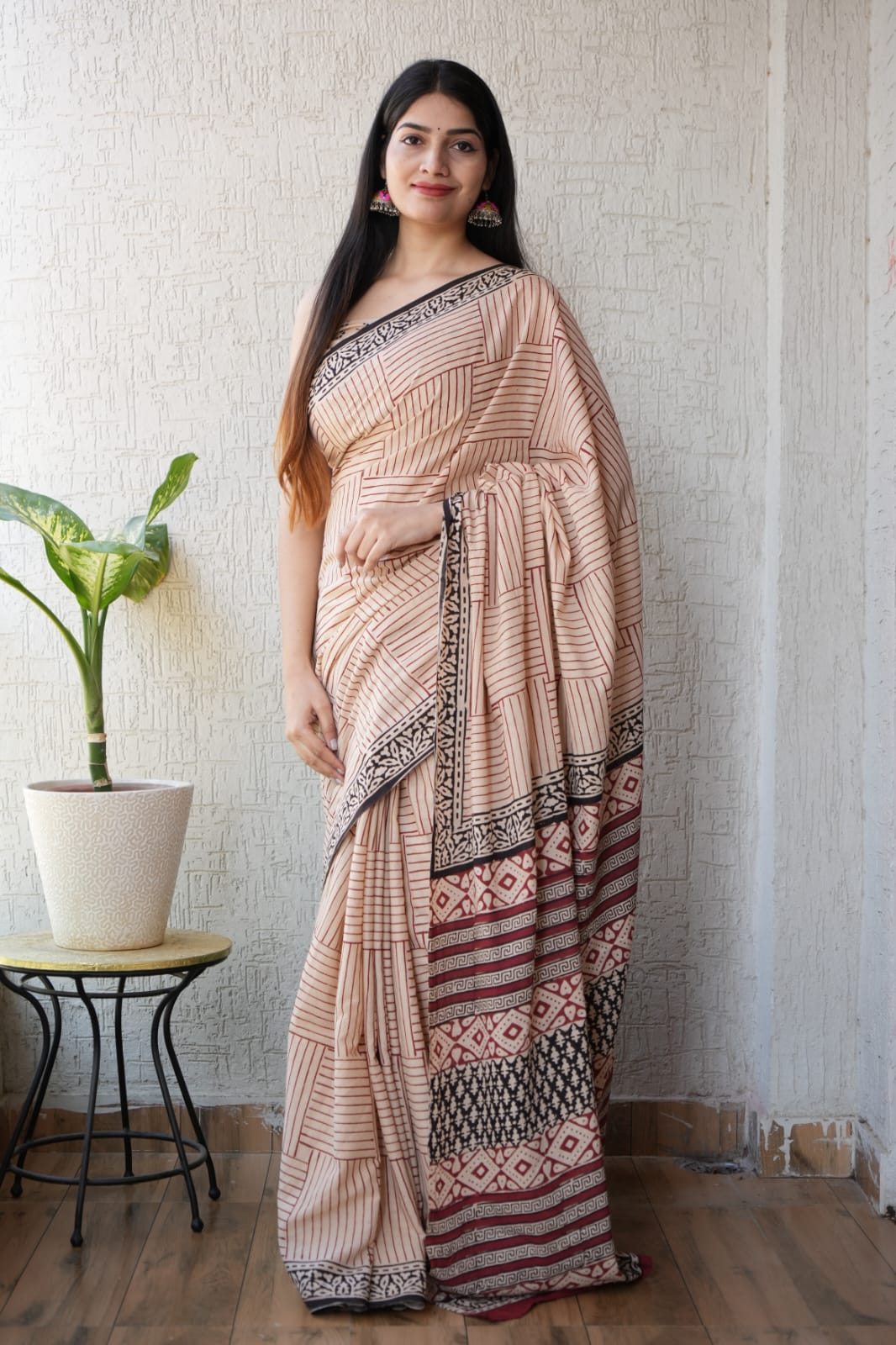 Elegant Bagru Print Pure Cotton Saree for Women