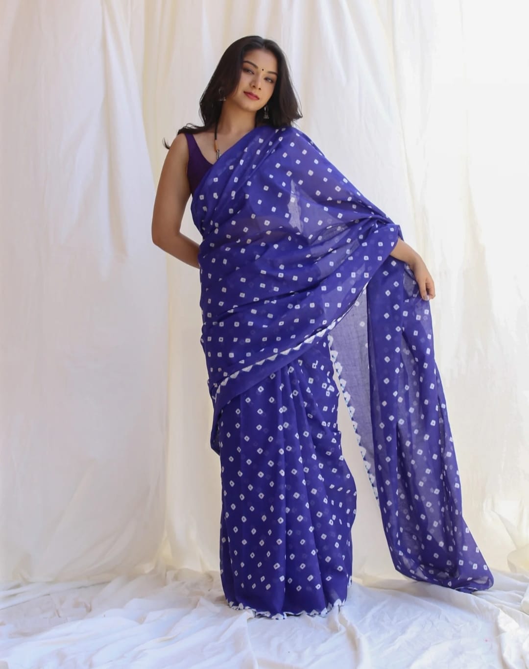Handcrafted Bandhej Print Cotton Saree