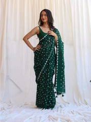 Luxury Cotton Saree with Traditional Bandhej Print