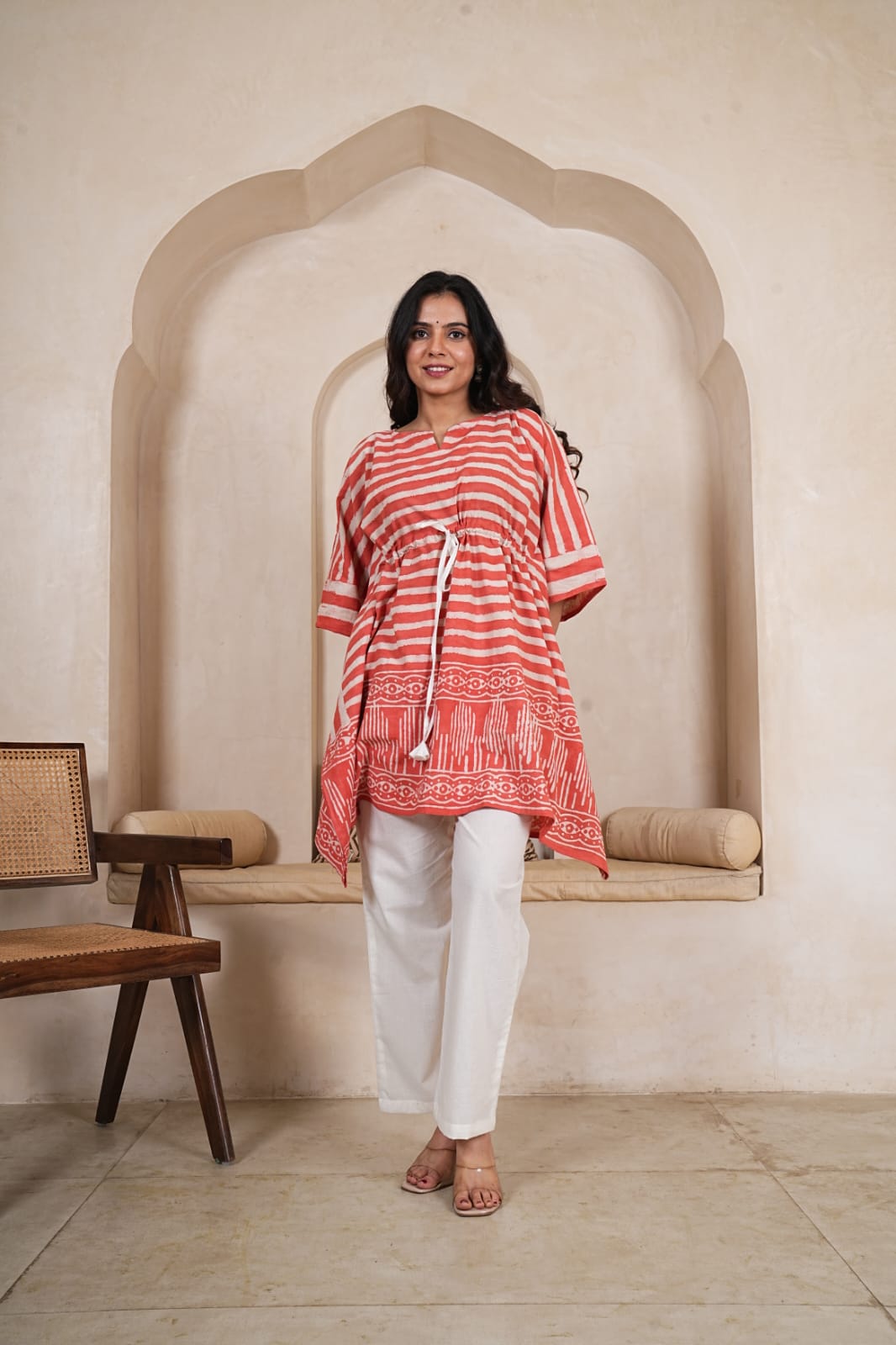 Women's Designer Pure Cotton Kaftan Co-Ord Set