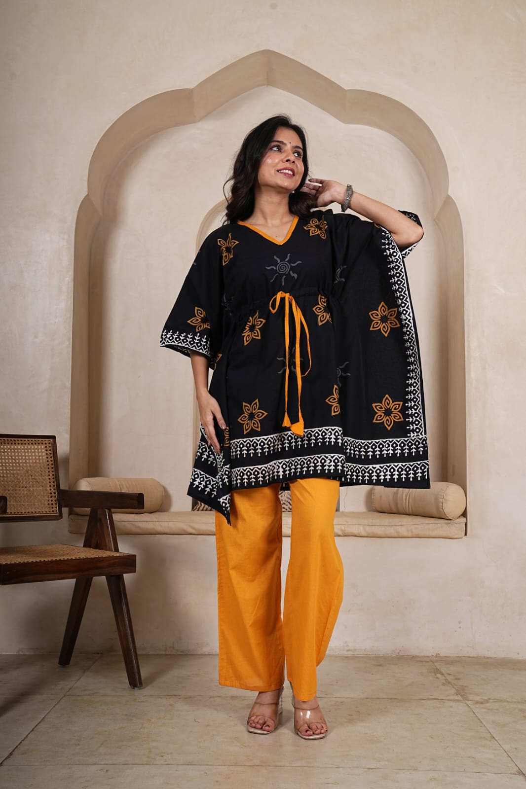 Women's Cotton Kaftan  Lounge Co-Ord Set | Jaipur Hand Block Print