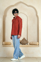 Premium Hand Block Printed Pure Cotton Short Kurta for Men | Full Sleeve