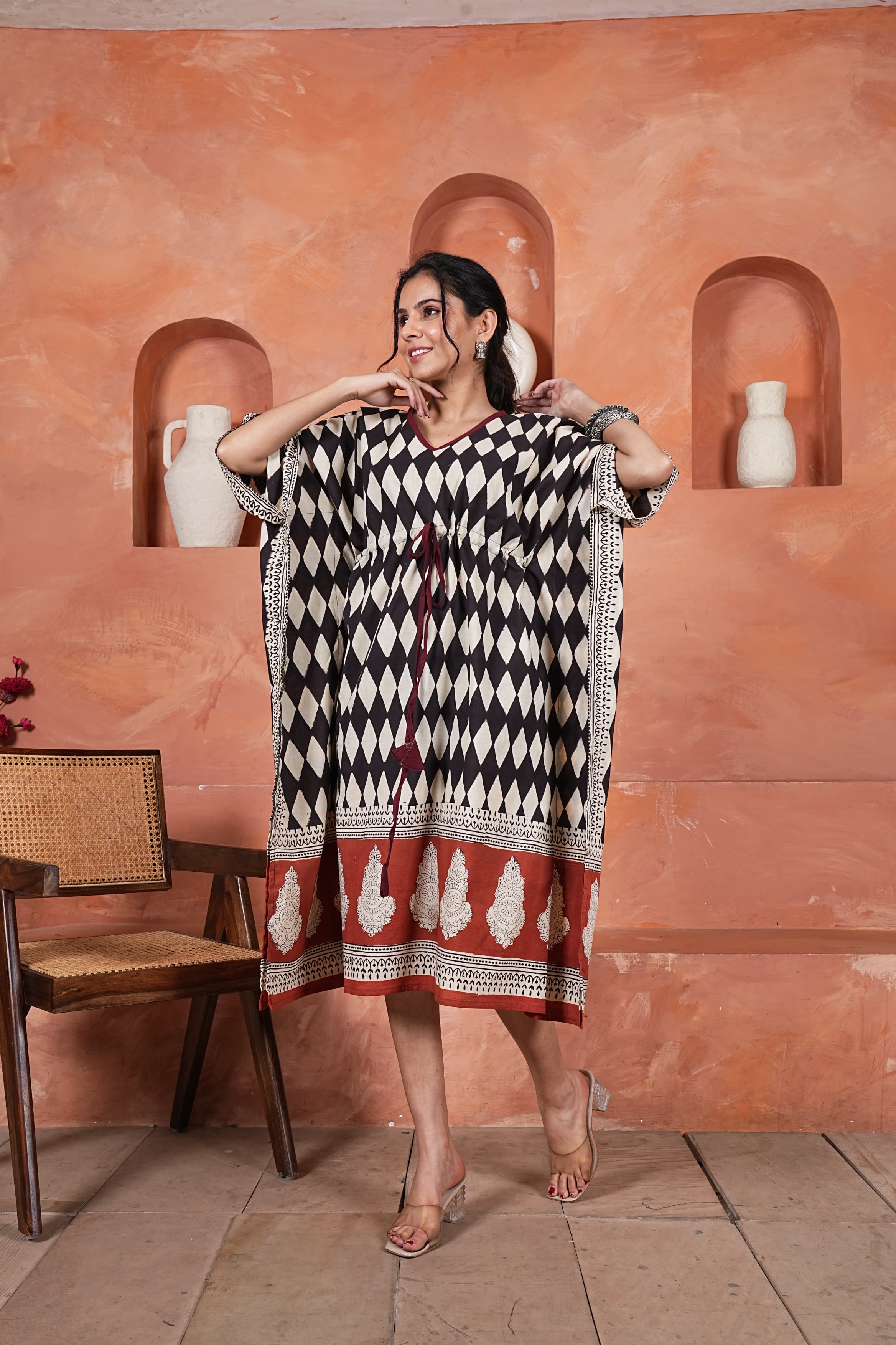 Women's Kaftan | Premium Pure Cotton Hand Block Printed Kaftan