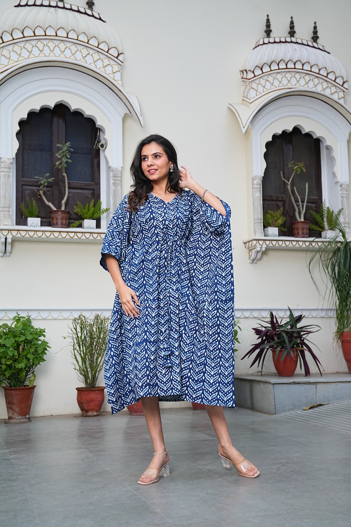 Women's Kaftan | Elegant Hand Block Printed Medium Kaftan