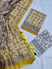 Women's Chanderi Suit | Hand Block Printed Chanderi Silk Suit