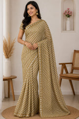 Traditional Lehariya Saree with Elegant Border