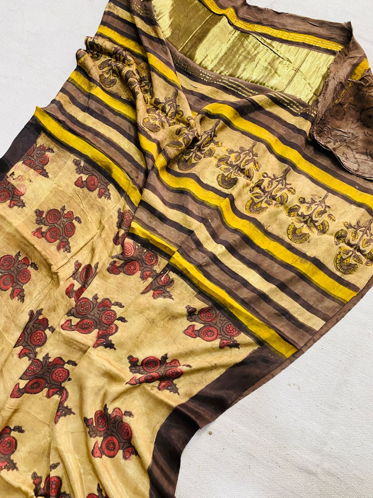 Pure Modal Gajji Silk Saree – Natural Anar Dye Handcrafted Designer Saree