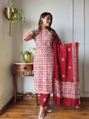Women's Designer Linen Kurta Set | Handcrafted Block Print