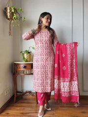 Women's Ethnic Linen Suit Set | Premium Handcrafted Collection