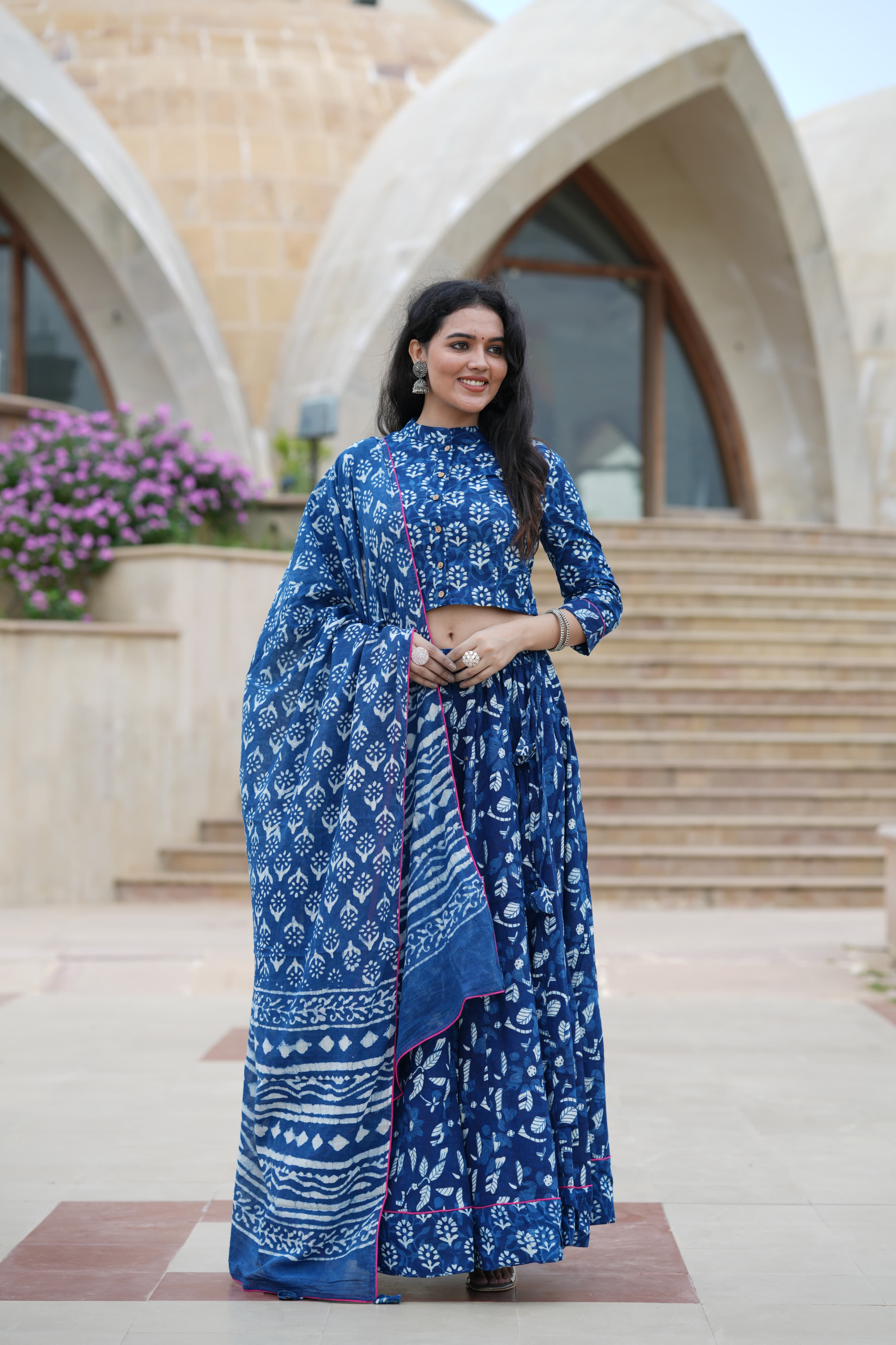 Premium Cotton Lehenga Choli Set | Bagru Hand Block Print