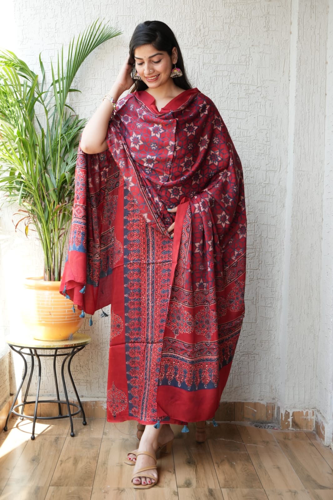 Ajrakh Modal Suit Set | Designer Modal Dress Material