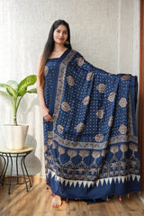 Ajrakh Modal Suit Set | Pure Ajrakh Print Unstitched Set