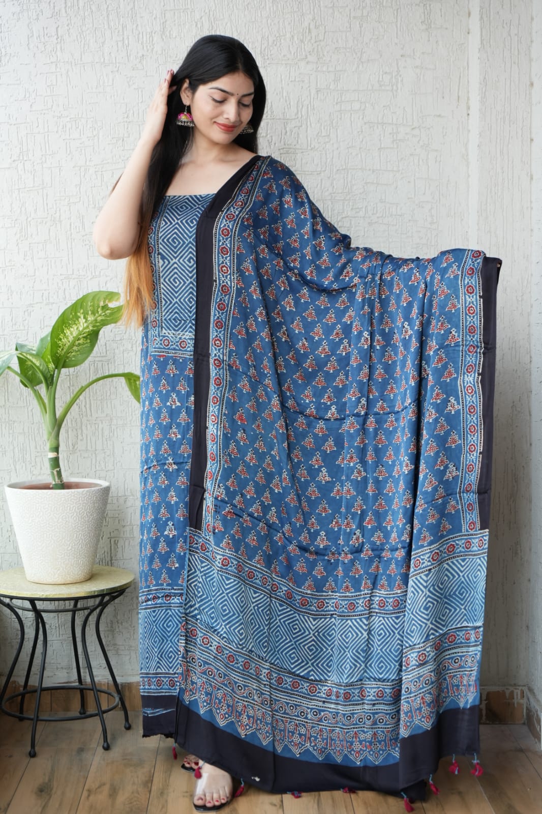 Ajrakh Modal Suit Set | Traditional Indian Craft