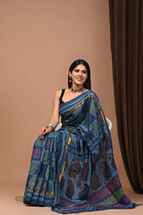 Assam Silk Saree – Traditional Hand Block Printed Soft Silk Saree