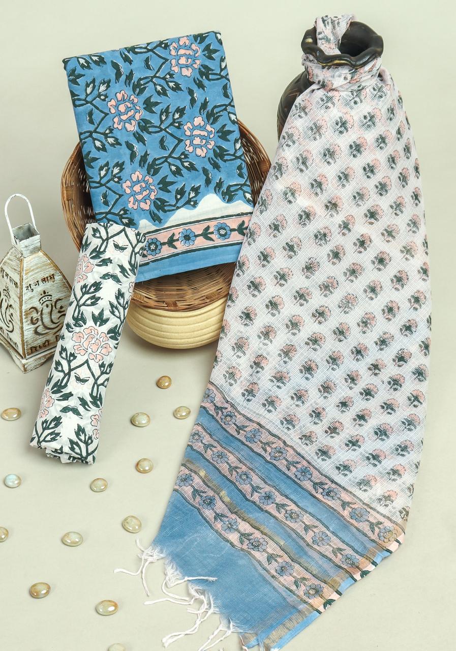 Cotton Suit With Kota Dupatta – Artisan Hand Block Printed Suit