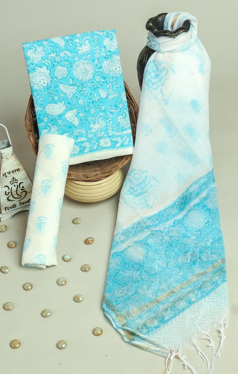 Cotton Suit With Kota Dupatta – Premium Artisan Cotton Collection