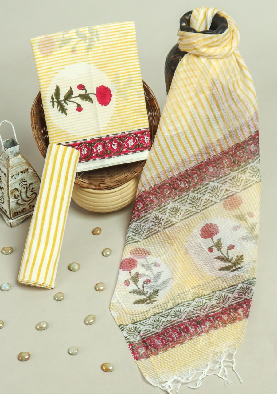 Cotton Suit With Kota Dupatta – Classic Artisan Printed Suit Set