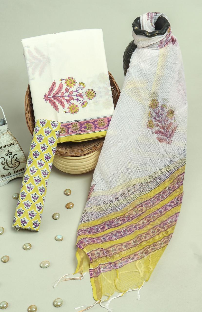 Cotton Suit With Kota Dupatta – Graceful Traditional Cotton Wear