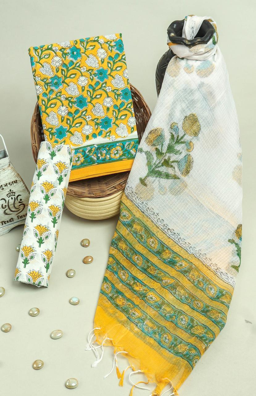 Cotton Suit With Kota Dupatta – Authentic Hand Block Printed Collection
