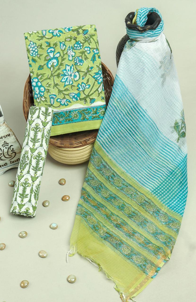 Cotton Suit With Kota Dupatta – Premium Traditional Hand Block Suit