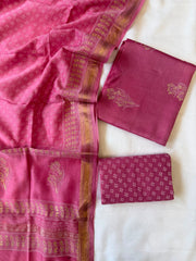 Maheshwari Suit | Hand Block Printed Silk Dress Material