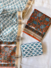 Maheshwari Suit | Premium Bagru Inspired Silk Suit