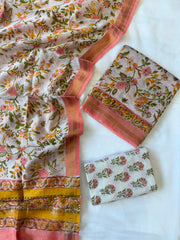 Maheshwari Suit | Geecha Border Silk Hand Block Suit