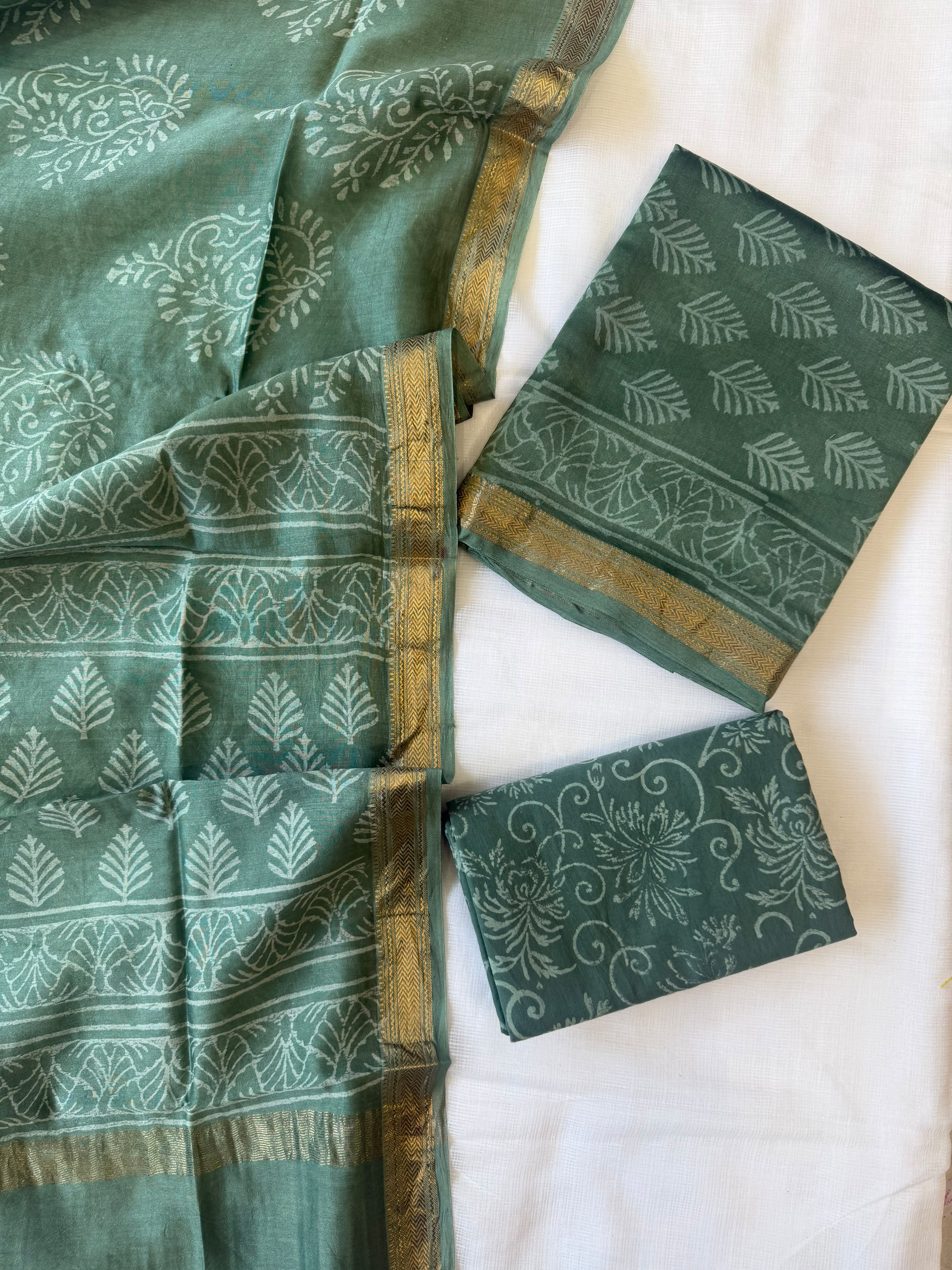 Maheshwari Suit | Ethnic Hand Block Printed Silk Dress