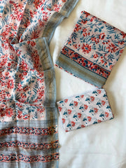Maheshwari Suit | Classic Hand Block Print with Zari