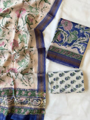 Maheshwari Suit | Pure Cotton Bottom & Silk Dupatta Set