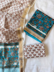 Maheshwari Suit | Pure Cotton Bottom & Silk Dupatta Set