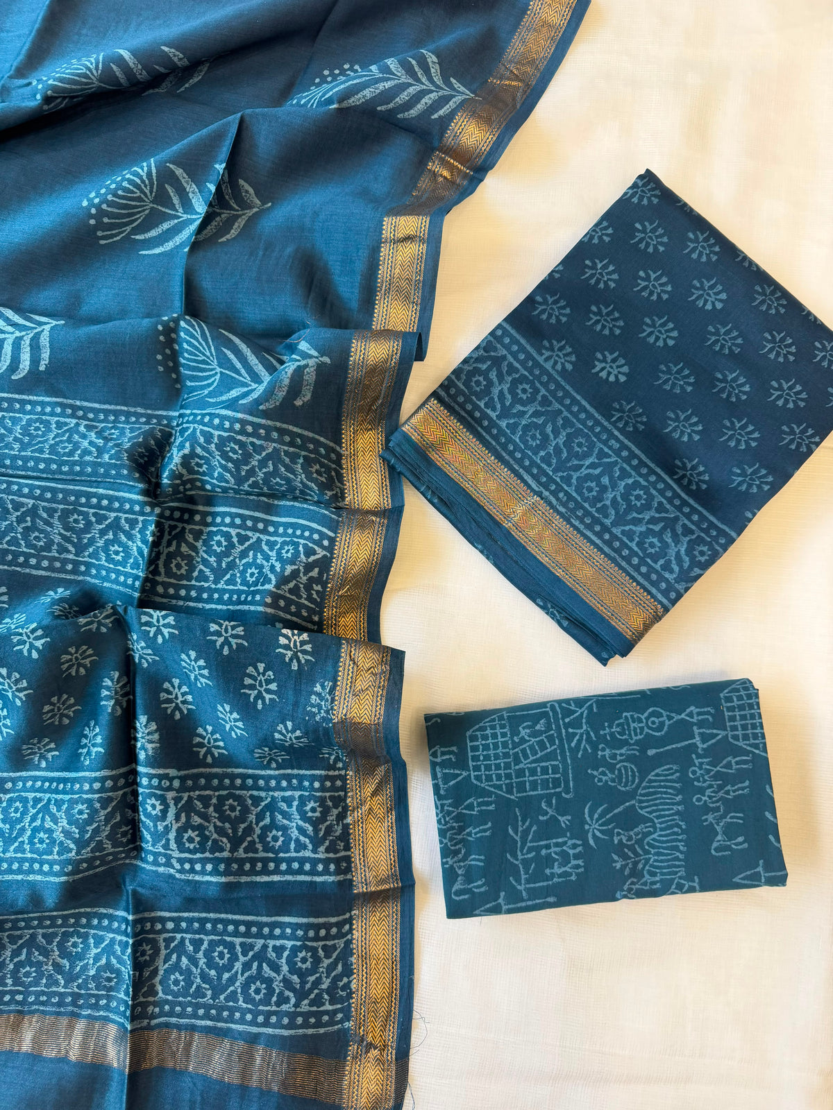 Maheshwari Suit | Beautiful Bagru Print Silk Suit