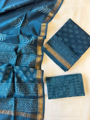 Maheshwari Suit | Beautiful Bagru Print Silk Suit