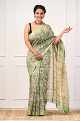 Graceful Floral Maheshwari Silk Saree ✨